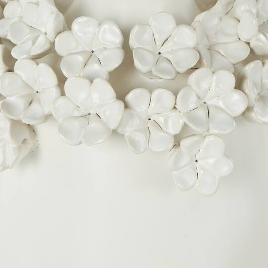 9" White Flower Decorative Ceramic Vase